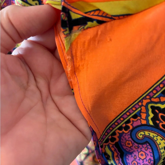 Boho Hale Bob Silk belted caftan mini dress size small - Picture 5 of 9